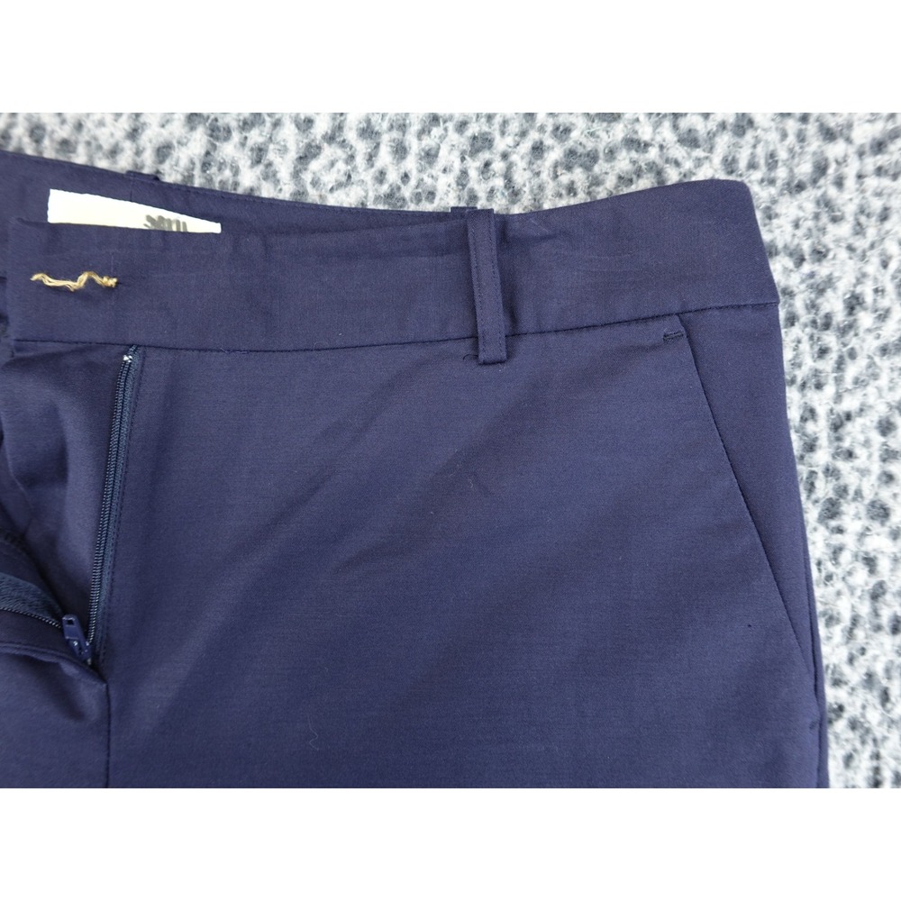 Michael Kors Shorts Womens 12 Navy Blue Tailored Chino Mid Rise SM11 - Picture 3 of 13